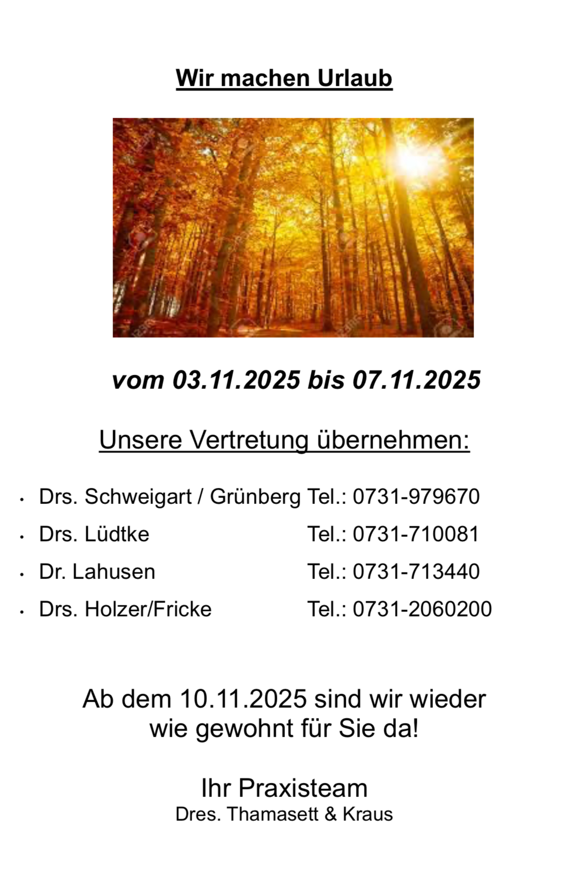 URLAUB vom 11.08. - 29.08.